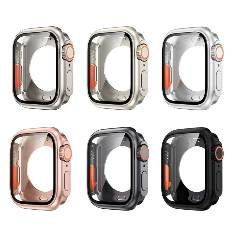 For Apple Watch Series 6 / 5 / 4 / SE 44mm Change to Ultra 49mm All-Inclusive Film Hybrid PC Watch Case(Black) - Watch Cases by buy2fix | Online Shopping UK | buy2fix