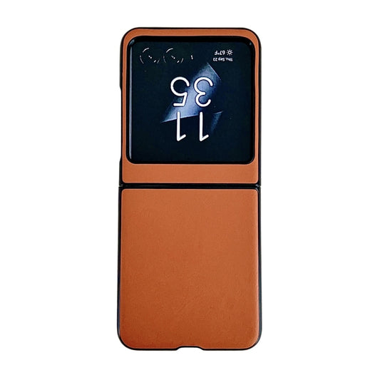 For Motorola Razr 40 Ultra Solid Color Leather Texture Phone Case(Orange) - Motorola Cases by buy2fix | Online Shopping UK | buy2fix