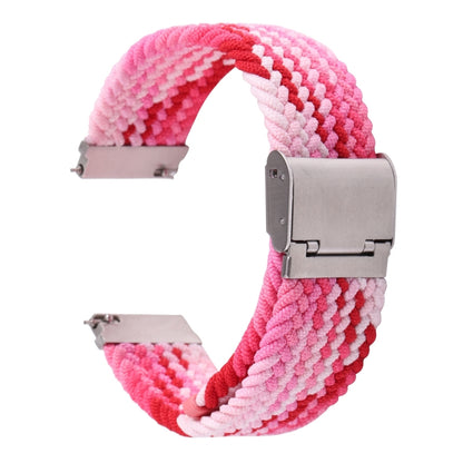 For Samsung Galaxy Watch 6 / 6 Classic Nylon Braided Metal Buckle Watch Band(Z Red Pink) - Watch Bands by buy2fix | Online Shopping UK | buy2fix