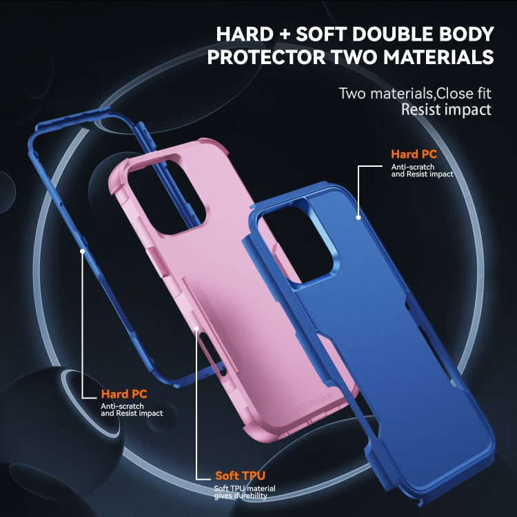 For iPhone 16 Pro Commuter Shockproof TPU + PC Phone Case(Royal Blue+Pink) - iPhone 16 Pro Cases by buy2fix | Online Shopping UK | buy2fix