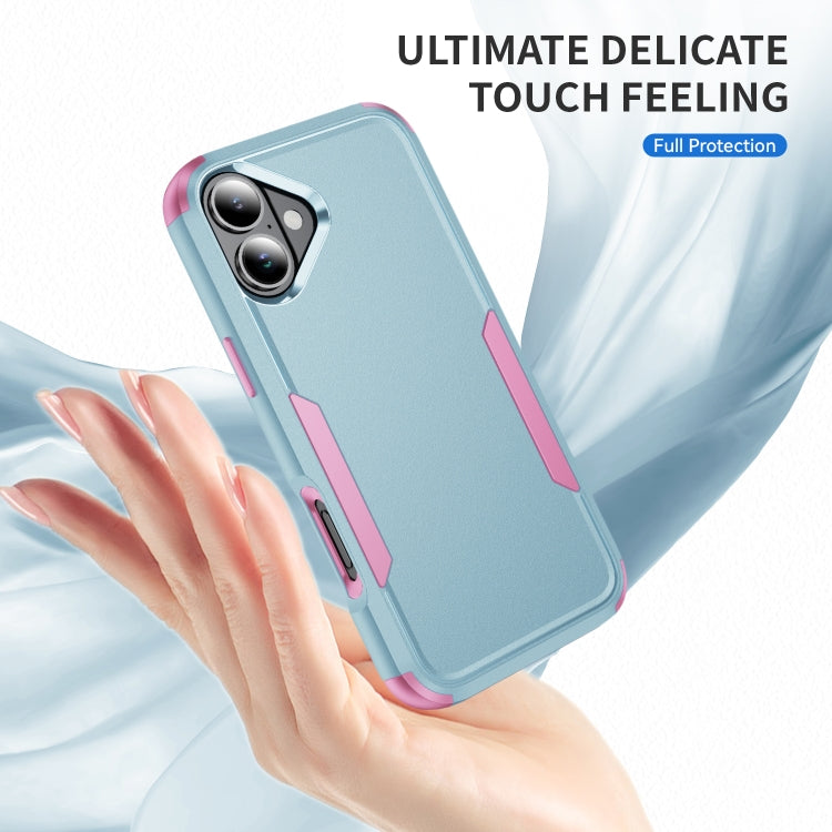 For iPhone 16 Plus Commuter Shockproof TPU + PC Phone Case(Grey Green+Pink) - iPhone 16 Plus Cases by buy2fix | Online Shopping UK | buy2fix