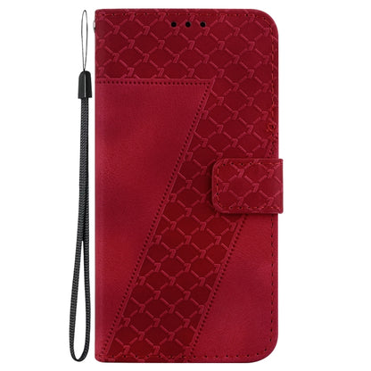 For Xiaomi 13 Lite/Civi 2 7-shaped Embossed Leather Phone Case(Red) - 13 Lite Cases by buy2fix | Online Shopping UK | buy2fix