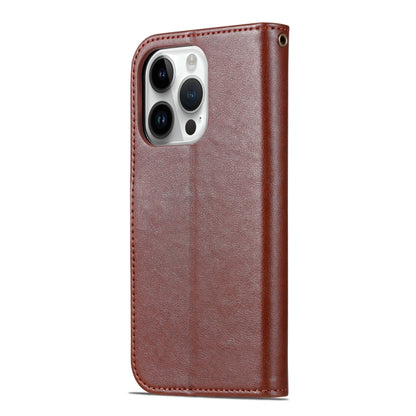 For iPhone 16 Pro AZNS Sheepskin Texture Flip Leather Phone Case(Brown) - iPhone 16 Pro Cases by AZNS | Online Shopping UK | buy2fix