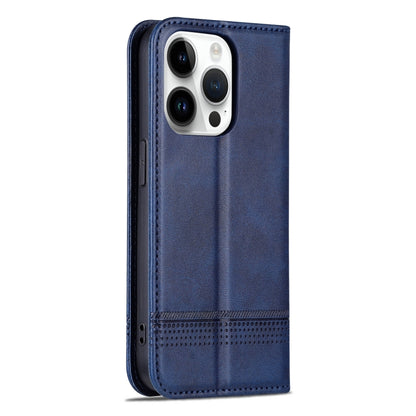 For iPhone 16 Pro Max AZNS Magnetic Calf Texture Flip Leather Phone Case(Dark Blue) - iPhone 16 Pro Max Cases by AZNS | Online Shopping UK | buy2fix