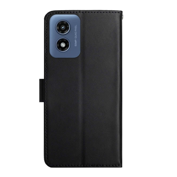 For Motorola Moto G Play 5G 2024 Genuine Leather Fingerprint-proof Horizontal Flip Phone Case(Black) - Motorola Cases by buy2fix | Online Shopping UK | buy2fix