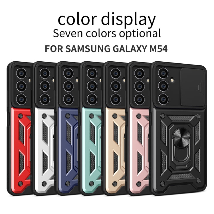 For Samsung Galaxy M54 5G Sliding Camera Cover Design TPU+PC Phone Case(Red) - Galaxy Phone Cases by buy2fix | Online Shopping UK | buy2fix