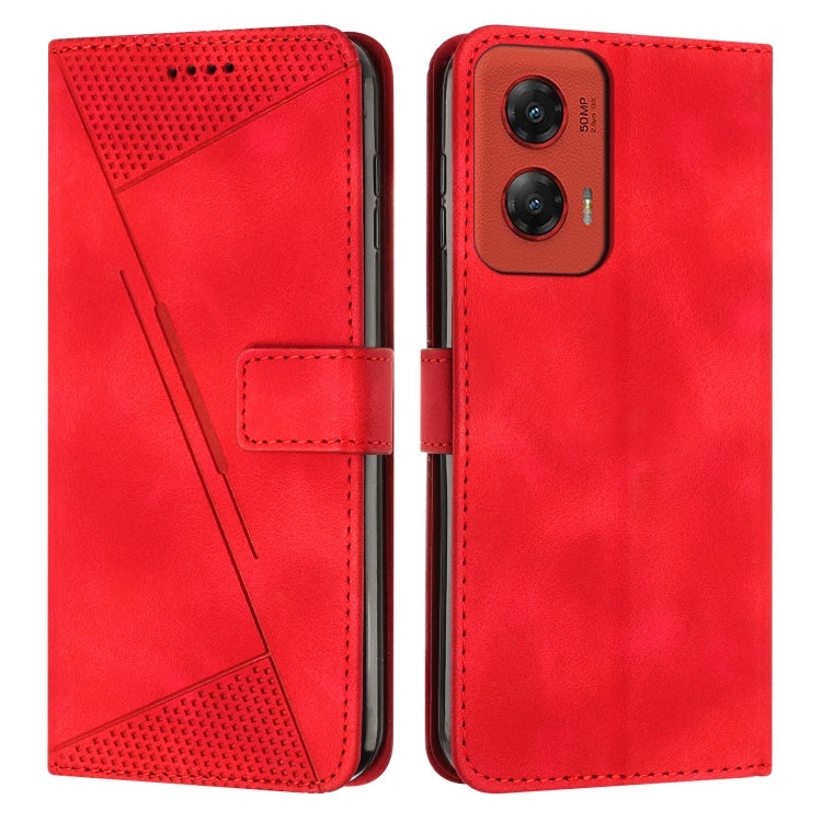 For Motorola Moto G Stylus 5G 2024 Dream Triangle Leather Phone Case with Lanyard(Red) - Motorola Cases by buy2fix | Online Shopping UK | buy2fix