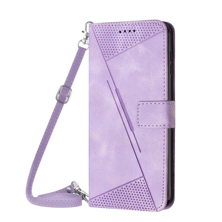 For Motorola Moto G Stylus 5G 2024 Dream Triangle Leather Phone Case with Lanyard(Purple) - Motorola Cases by buy2fix | Online Shopping UK | buy2fix