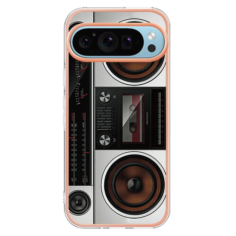 For Google Pixel 9 Pro XL Electroplating Dual-side IMD Phone Case(Retro Radio) - Google Cases by buy2fix | Online Shopping UK | buy2fix