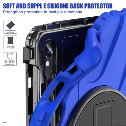 For Samsung Galaxy Tab S9 / S8 / S7 Rotary Handle Grab TPU + PC Tablet Case(Blue) - Galaxy Tab S9 Cases by buy2fix | Online Shopping UK | buy2fix