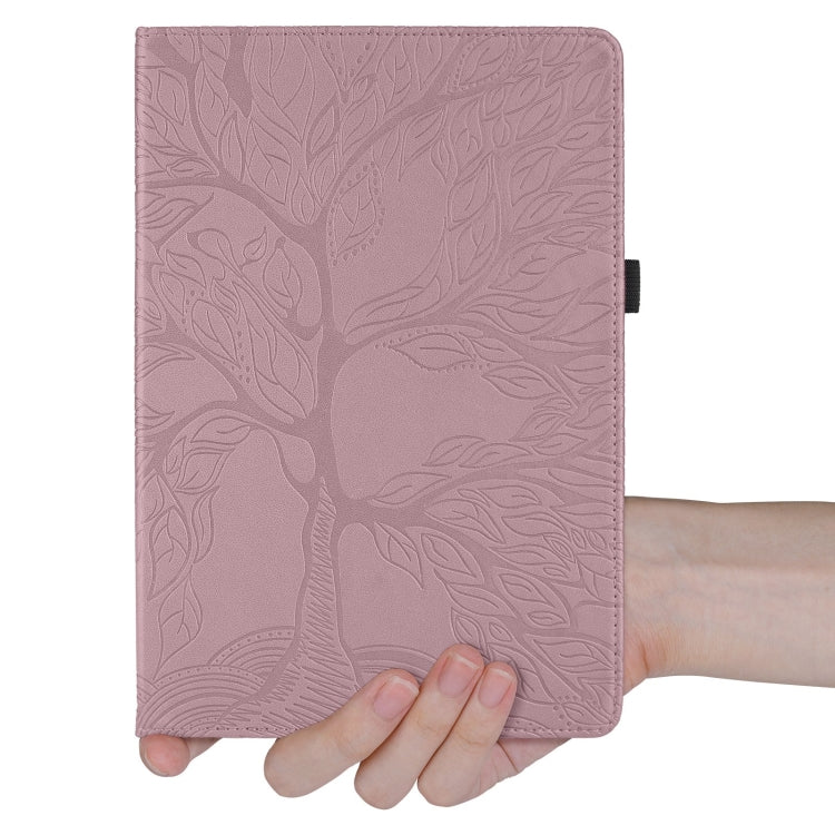 For iPad Pro 11 2024 Tree Life Embossed Rotation Leather Smart Tablet Case(Rose Gold) - iPad Pro 11 2024 Cases by buy2fix | Online Shopping UK | buy2fix