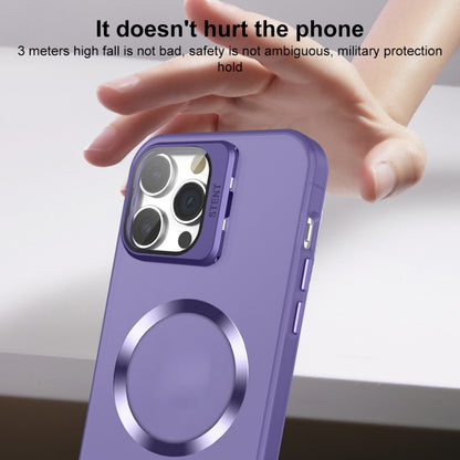 For iPhone 11 Pro Skin Feel CD Texture MagSafe Lens Holder Phone Case(Dark Purple) - iPhone 11 Pro Cases by buy2fix | Online Shopping UK | buy2fix