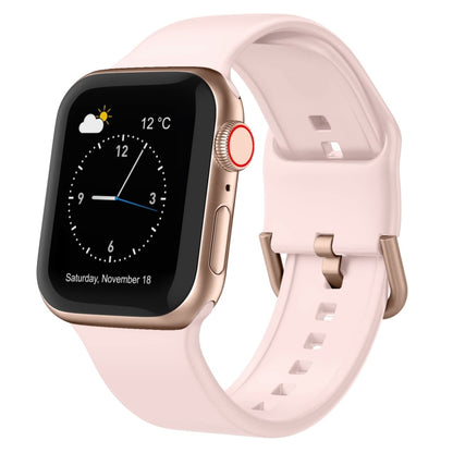 For Apple Watch Series 8 45mm Pin Buckle Silicone Watch Band(Pink Sand) - Watch Bands by buy2fix | Online Shopping UK | buy2fix