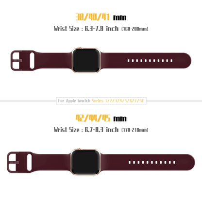 For Apple Watch SE 2022 40mm Pin Buckle Silicone Watch Band(Wine Red) - Watch Bands by buy2fix | Online Shopping UK | buy2fix