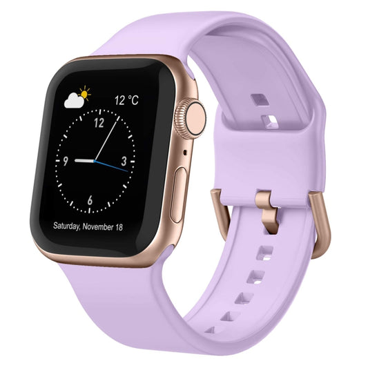 For Apple Watch SE 2022 44mm Pin Buckle Silicone Watch Band(Lavender) - Watch Bands by buy2fix | Online Shopping UK | buy2fix