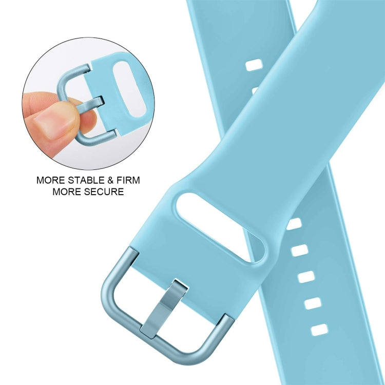 For Apple Watch Series 7 41mm Pin Buckle Silicone Watch Band(Light Blue) - Watch Bands by buy2fix | Online Shopping UK | buy2fix