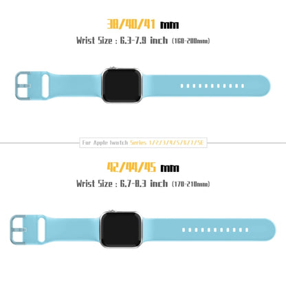 For Apple Watch SE 44mm Pin Buckle Silicone Watch Band(Light Blue) - Watch Bands by buy2fix | Online Shopping UK | buy2fix