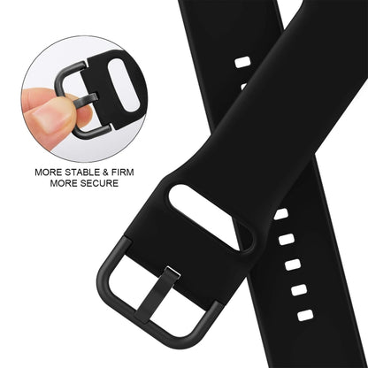 For Apple Watch 5 44mm Pin Buckle Silicone Watch Band(Black) - Watch Bands by buy2fix | Online Shopping UK | buy2fix