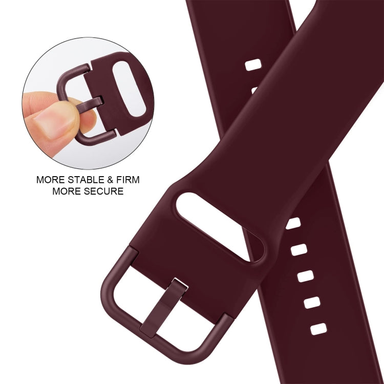 For Apple Watch Series 4 44mm Pin Buckle Silicone Watch Band(Wine Red) - Watch Bands by buy2fix | Online Shopping UK | buy2fix