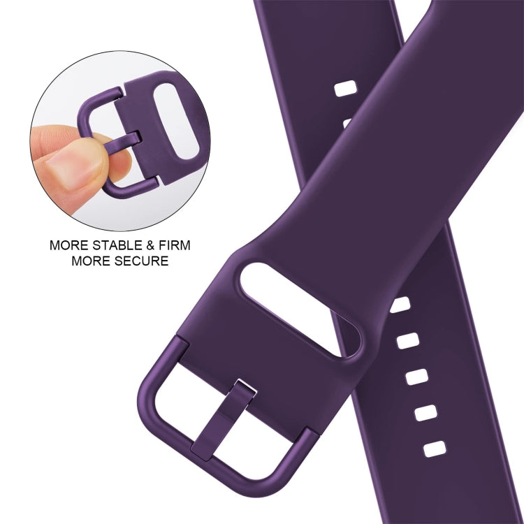 For Apple Watch Series 2 42mm Pin Buckle Silicone Watch Band(Dark Purple) - Watch Bands by buy2fix | Online Shopping UK | buy2fix