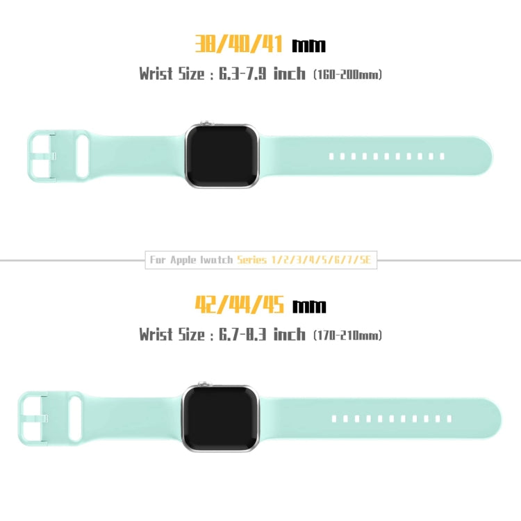 For Apple Watch 38mm Pin Buckle Silicone Watch Band(Mint Green) - Watch Bands by buy2fix | Online Shopping UK | buy2fix