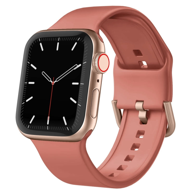 For Apple Watch SE 2023 44mm Pin Buckle Silicone Watch Band(Coral) - Watch Bands by buy2fix | Online Shopping UK | buy2fix