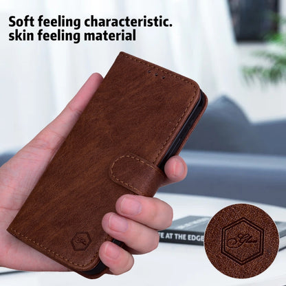 For Google Pixel 9 Pro XL Skin Feeling Oil Leather Texture PU + TPU Phone Case(Brown) - Google Cases by buy2fix | Online Shopping UK | buy2fix