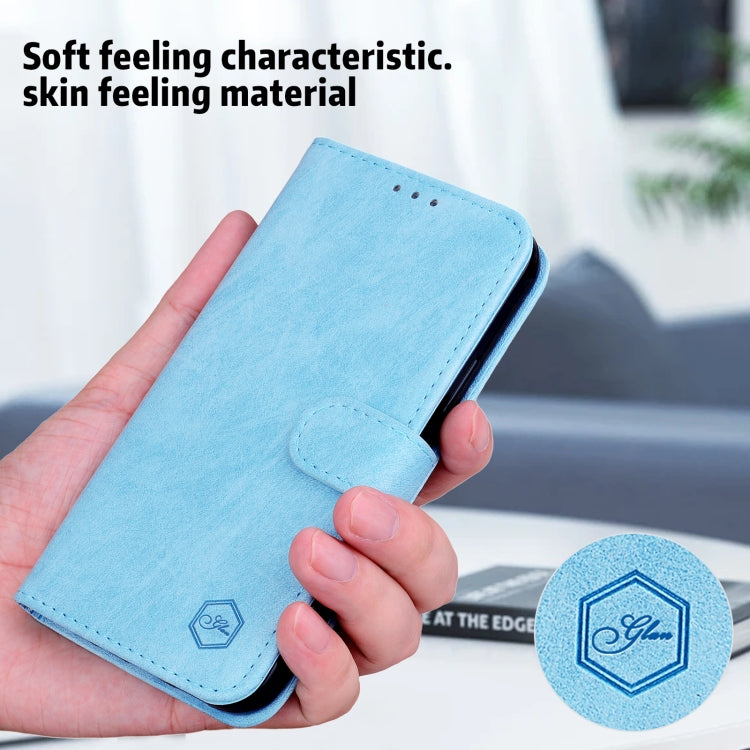 For Google Pixel 9 Pro XL Skin Feeling Oil Leather Texture PU + TPU Phone Case(Light Blue) - Google Cases by buy2fix | Online Shopping UK | buy2fix