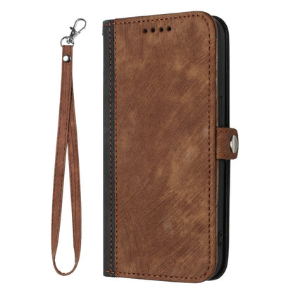 For Motorola Moto G Stylus 5G 2024 Side Buckle Double Fold Hand Strap Leather Phone Case(Brown) - Motorola Cases by buy2fix | Online Shopping UK | buy2fix