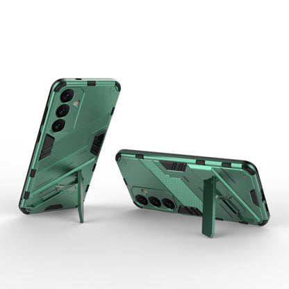 For Samsung Galaxy S24+ 5G Punk Armor 2 in 1 PC + TPU Shockproof Phone Case with Invisible Holder(Green) - Galaxy S24+ 5G Cases by buy2fix | Online Shopping UK | buy2fix