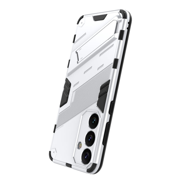 For Samsung Galaxy S24+ 5G Punk Armor 2 in 1 PC + TPU Shockproof Phone Case with Invisible Holder(White) - Galaxy S24+ 5G Cases by buy2fix | Online Shopping UK | buy2fix