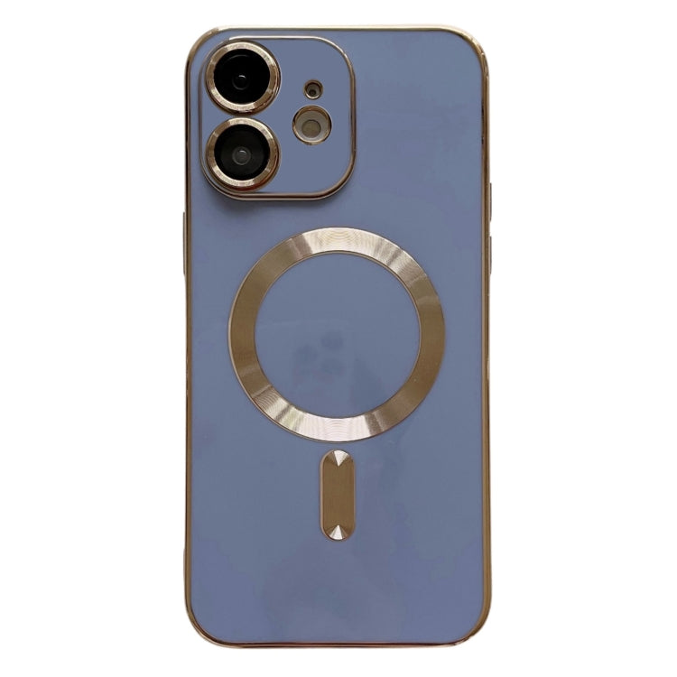 For iPhone 11 Magsafe Plating TPU Phone Case with Lens Film(Light Blue) - iPhone 11 Cases by buy2fix | Online Shopping UK | buy2fix