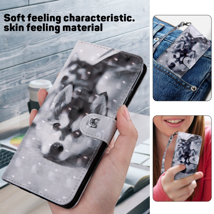 For iPhone 16 Pro 3D Painted Leather Phone Case(Husky) - iPhone 16 Pro Cases by buy2fix | Online Shopping UK | buy2fix