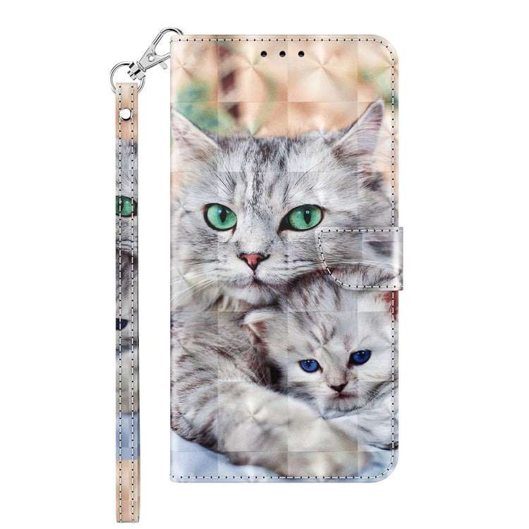 For Samsung Galaxy A05s 3D Painted Leather Phone Case(Two Loving Cats) - Galaxy Phone Cases by buy2fix | Online Shopping UK | buy2fix