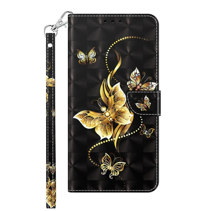 For Samsung Galaxy S24 5G 3D Painted Leather Phone Case(Golden Swallow Butterfly) - Galaxy S24 5G Cases by buy2fix | Online Shopping UK | buy2fix