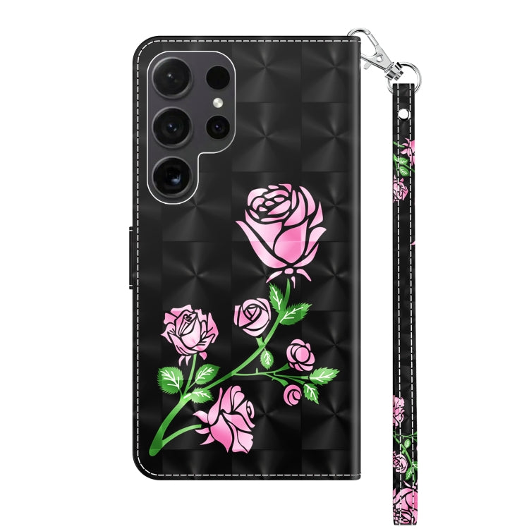 For Samsung Galaxy S24 Ultra 5G 3D Painted Leather Phone Case(Rose) - Galaxy S24 Ultra 5G Cases by buy2fix | Online Shopping UK | buy2fix