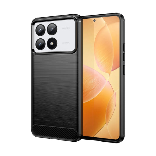 For Xiaomi Redmi K70 Pro Brushed Texture Carbon Fiber TPU Phone Case(Black) - K70 Pro Cases by buy2fix | Online Shopping UK | buy2fix