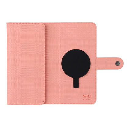 For iPhone 13 Pro ViLi GHB Series MagSafe Magnetic Zipper Leather Phone Case(Pink) - iPhone 13 Pro Cases by ViLi | Online Shopping UK | buy2fix