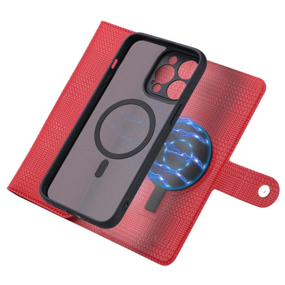 For iPhone 15 ViLi GHB Series MagSafe Magnetic Zipper Leather Phone Case(Red) - iPhone 15 Cases by ViLi | Online Shopping UK | buy2fix