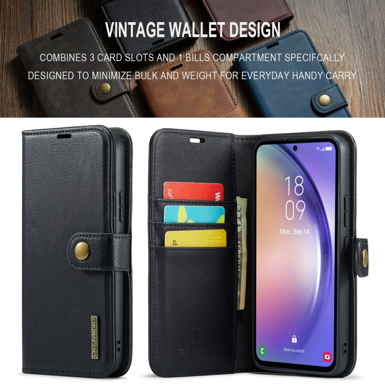 For Samsung Galaxy A35 5G DG.MING Crazy Horse Texture Detachable Magnetic Leather Case(Black) - Galaxy Phone Cases by DG.MING | Online Shopping UK | buy2fix