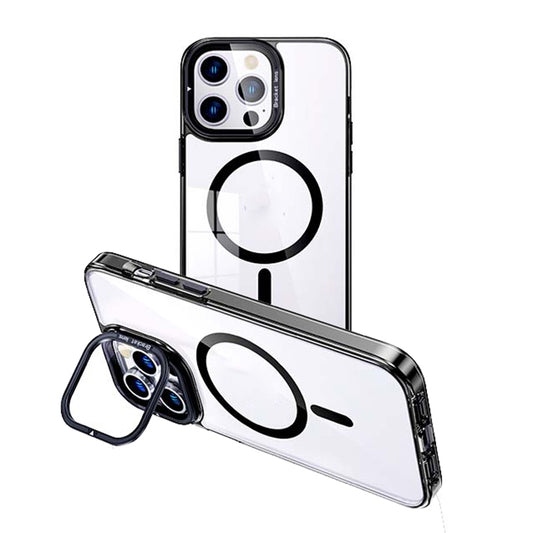 For iPhone 13 Pro MagSafe Magnetic Invisible Holder Transparent Phone Case(Black) - iPhone 13 Pro Cases by buy2fix | Online Shopping UK | buy2fix