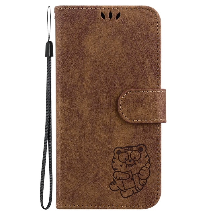 For Google Pixel 9 Pro Little Tiger Embossed Leather Phone Case(Brown) - Google Cases by buy2fix | Online Shopping UK | buy2fix