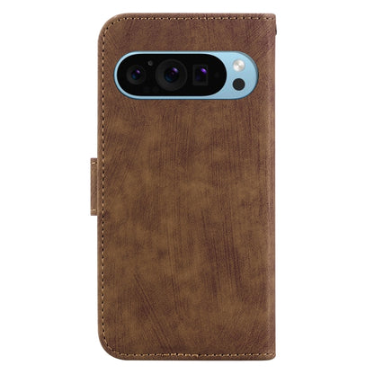 For Google Pixel 9 Little Tiger Embossed Leather Phone Case(Brown) - Google Cases by buy2fix | Online Shopping UK | buy2fix