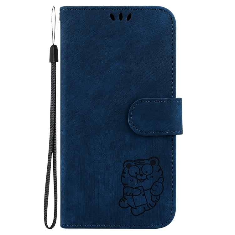 For Google Pixel 9 Little Tiger Embossed Leather Phone Case(Dark Blue) - Google Cases by buy2fix | Online Shopping UK | buy2fix