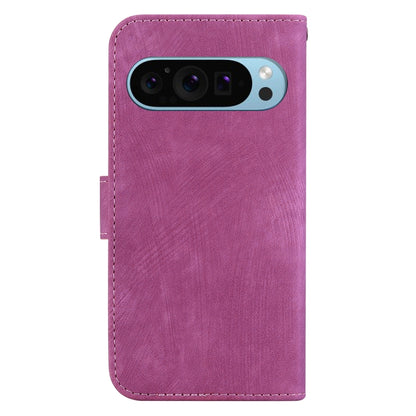 For Google Pixel 9 Little Tiger Embossed Leather Phone Case(Rose Red) - Google Cases by buy2fix | Online Shopping UK | buy2fix