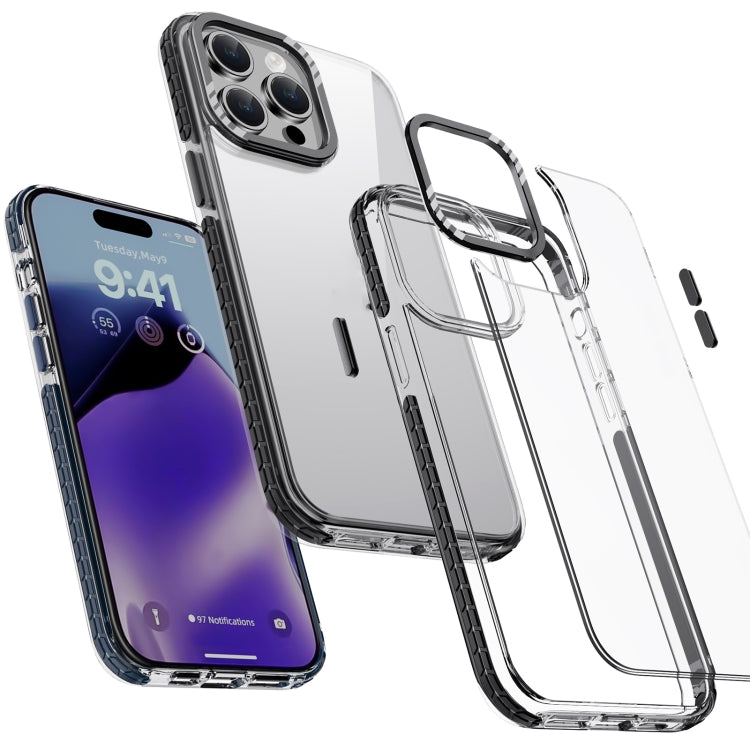 For iPhone 15 Pro Max iPAKY MT Series Transparent PC+TPU Phone Case(Black) - iPhone 15 Pro Max Cases by iPAKY | Online Shopping UK | buy2fix