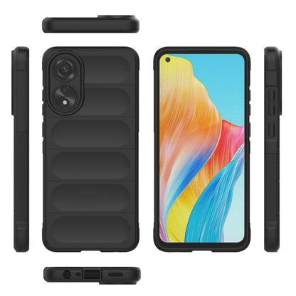 For OPPO A78 4G Global Magic Shield TPU + Flannel Phone Case(Black) - OPPO Cases by buy2fix | Online Shopping UK | buy2fix