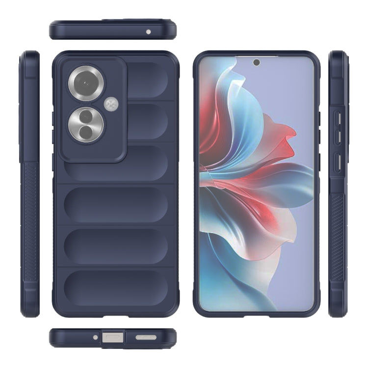 For OPPO Reno11 F 5G Global Magic Shield TPU + Flannel Phone Case(Dark Blue) - Reno11 F Cases by buy2fix | Online Shopping UK | buy2fix