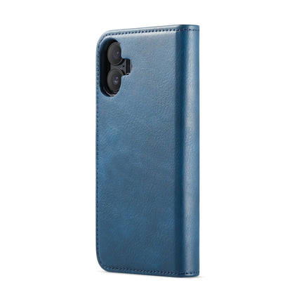 For iPhone 16 Plus DG.MING Crazy Horse Texture Detachable Magnetic Leather Phone Case(Blue) - iPhone 16 Plus Cases by DG.MING | Online Shopping UK | buy2fix