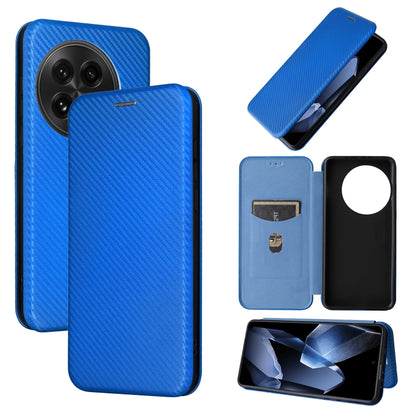 For OnePlus 13 Carbon Fiber Texture Flip Leather Phone Case(Blue) - OnePlus Cases by buy2fix | Online Shopping UK | buy2fix